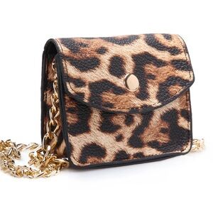 Leopard Print Chain Strap Bag